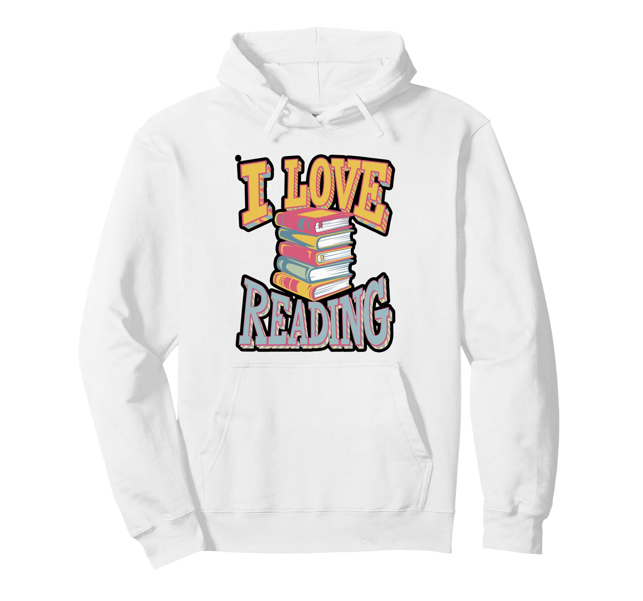 I Love Reading Book Lover Heart Hoodie - Novelty Apparel Men Women - T-Shirt, Sweatshirt, Hoodie