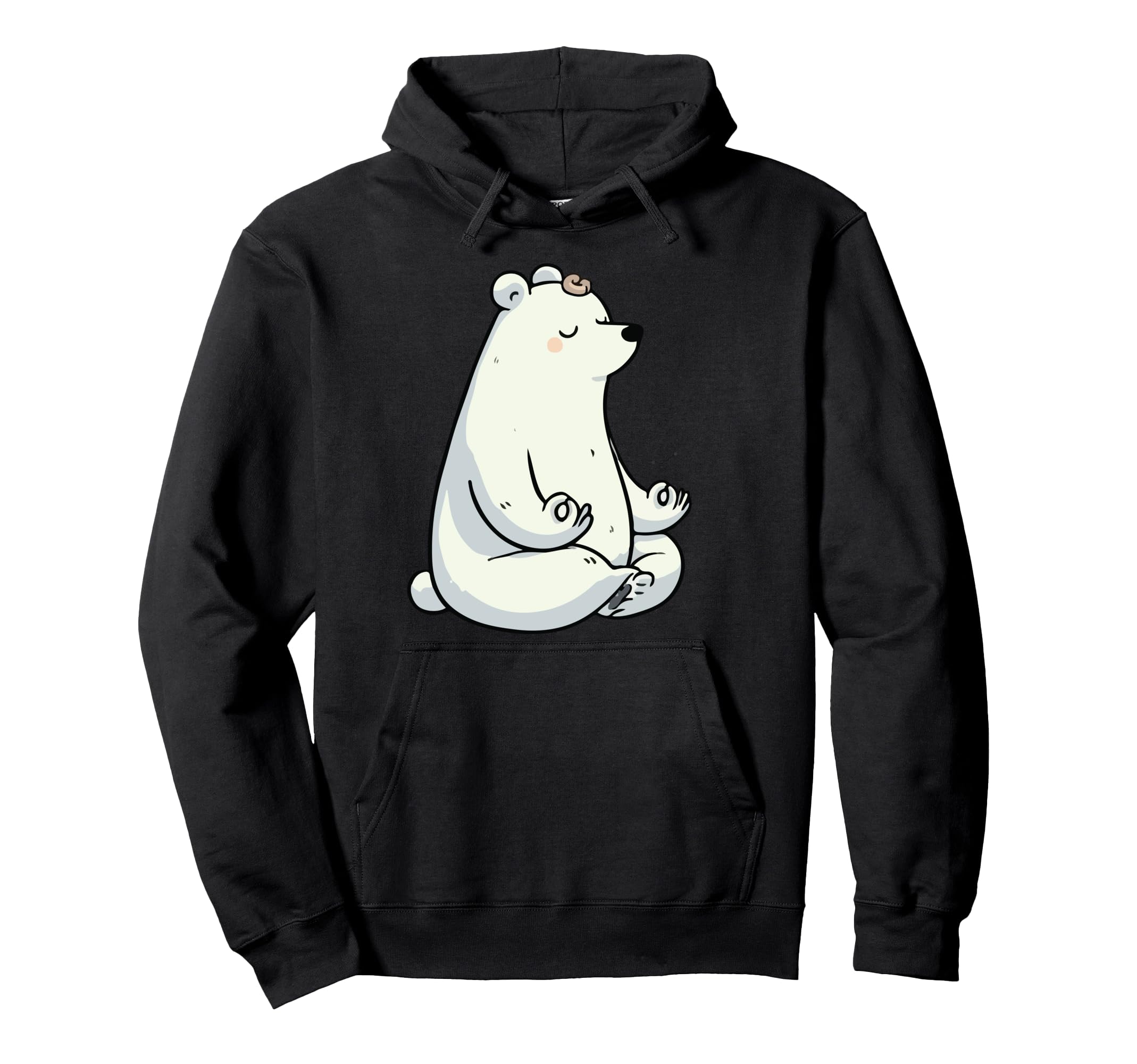 Meditation Polar Bear Yoga Pose Hoodie - Fun Novelty Design Men Women - T-Shirt, Sweatshirt, Hoodie
