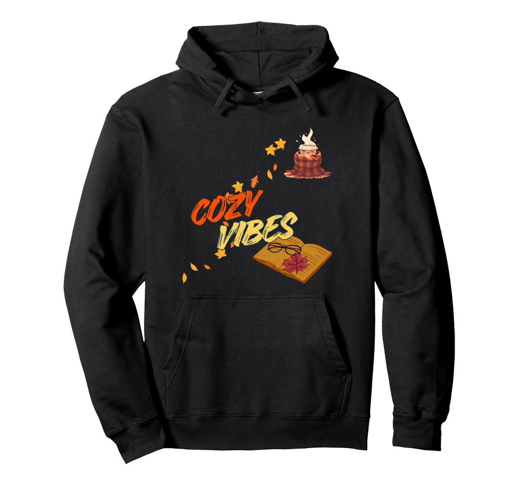 Cozy Vibe Fall Autumn Coffee Season Book Hoodie - Trendy Graphic Men Women - T-Shirt, Sweatshirt, Hoodie