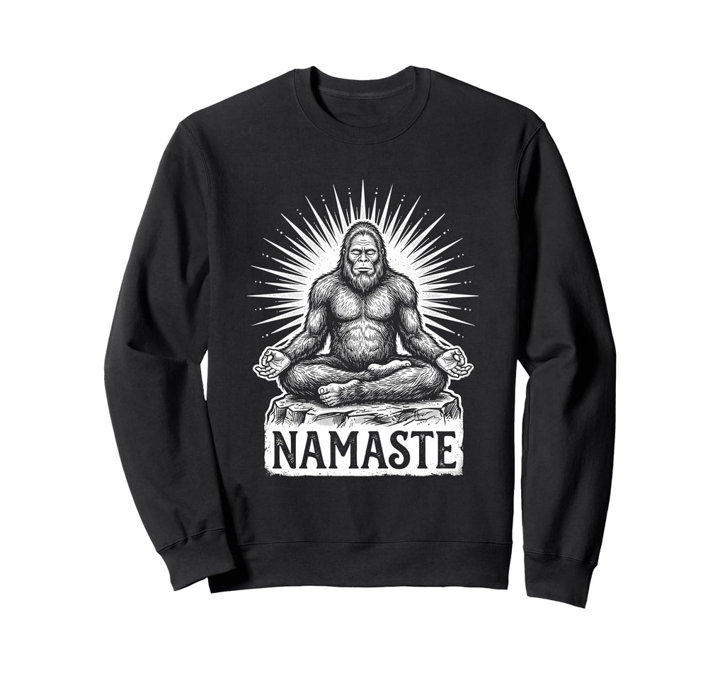 Namaste Bigfoot Yoga Meditation Sweatshirt - Minimalist Print for Adults - T-Shirt, Sweatshirt, Hoodie