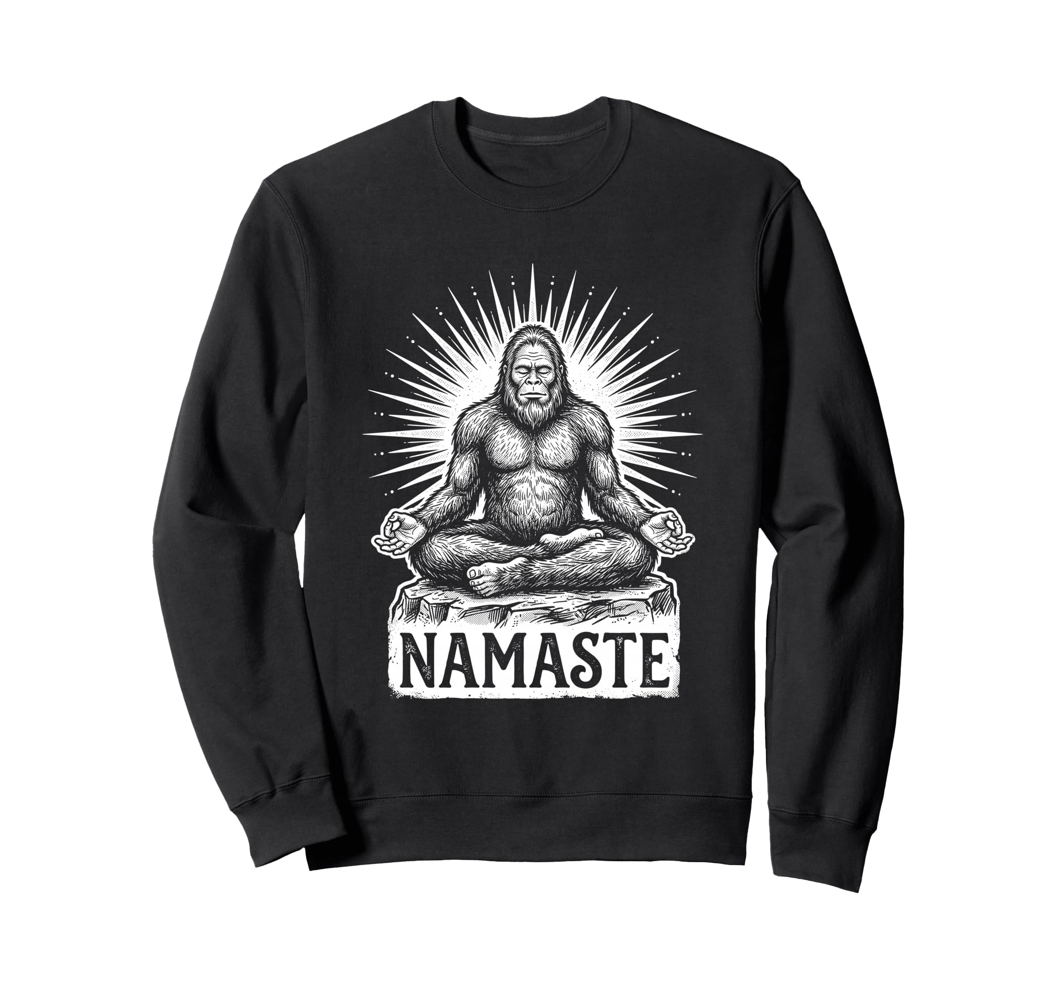 Namaste Bigfoot Yoga Meditation Sweatshirt - Minimalist Print for Adults - T-Shirt, Sweatshirt, Hoodie