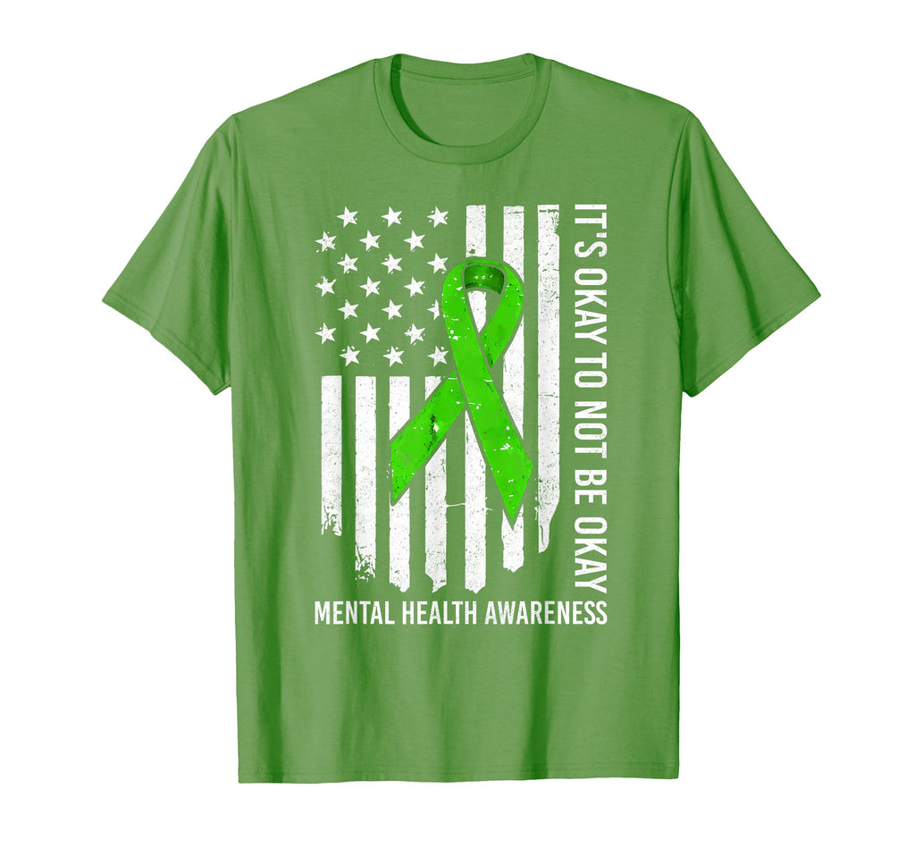 Its Okay To Not Be Okay Us Flag Mental T-Shirt - Unique Graphic for Adults - T-Shirt, Sweatshirt, Hoodie
