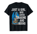 Just Who Loves Dragons And Books Fantasy Art T-Shirt - Graphic Print Unisex - T-Shirt, Sweatshirt, Hoodie
