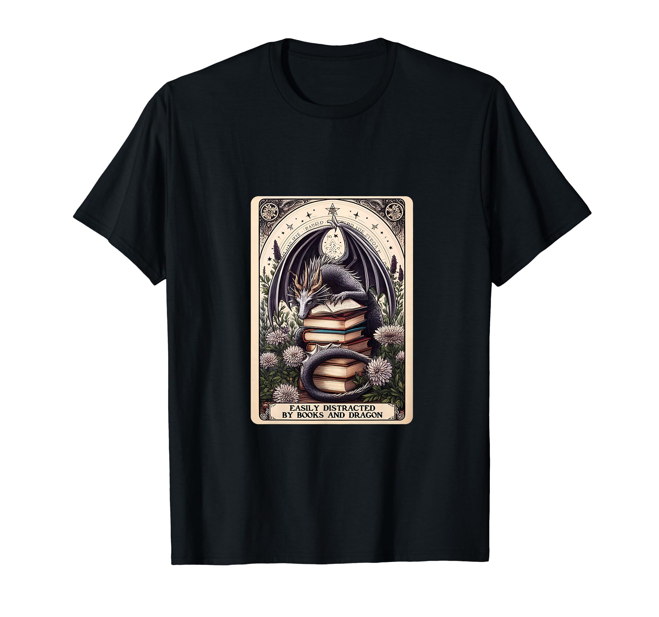 Easily Distracted Books And Dragon T-Shirt - Graphic Print Unisex - T-Shirt, Sweatshirt, Hoodie