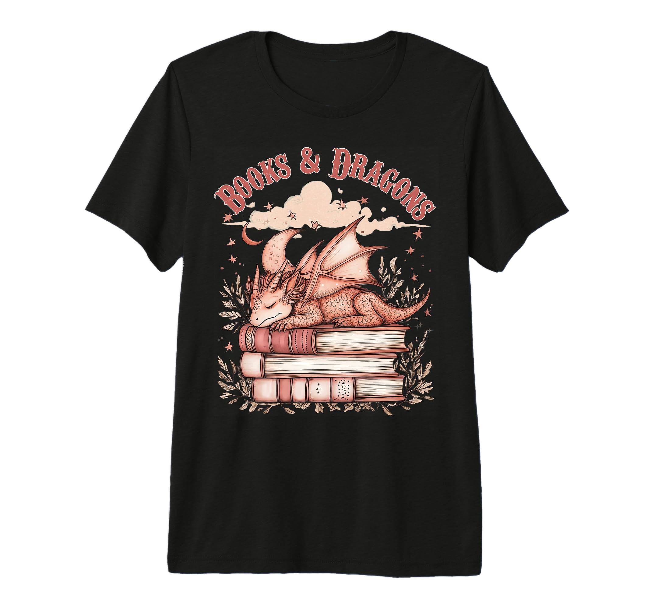 Whimsical Fantasy Books And Dragon T-Shirt - Novelty Apparel Men Women - T-Shirt, Sweatshirt, Hoodie
