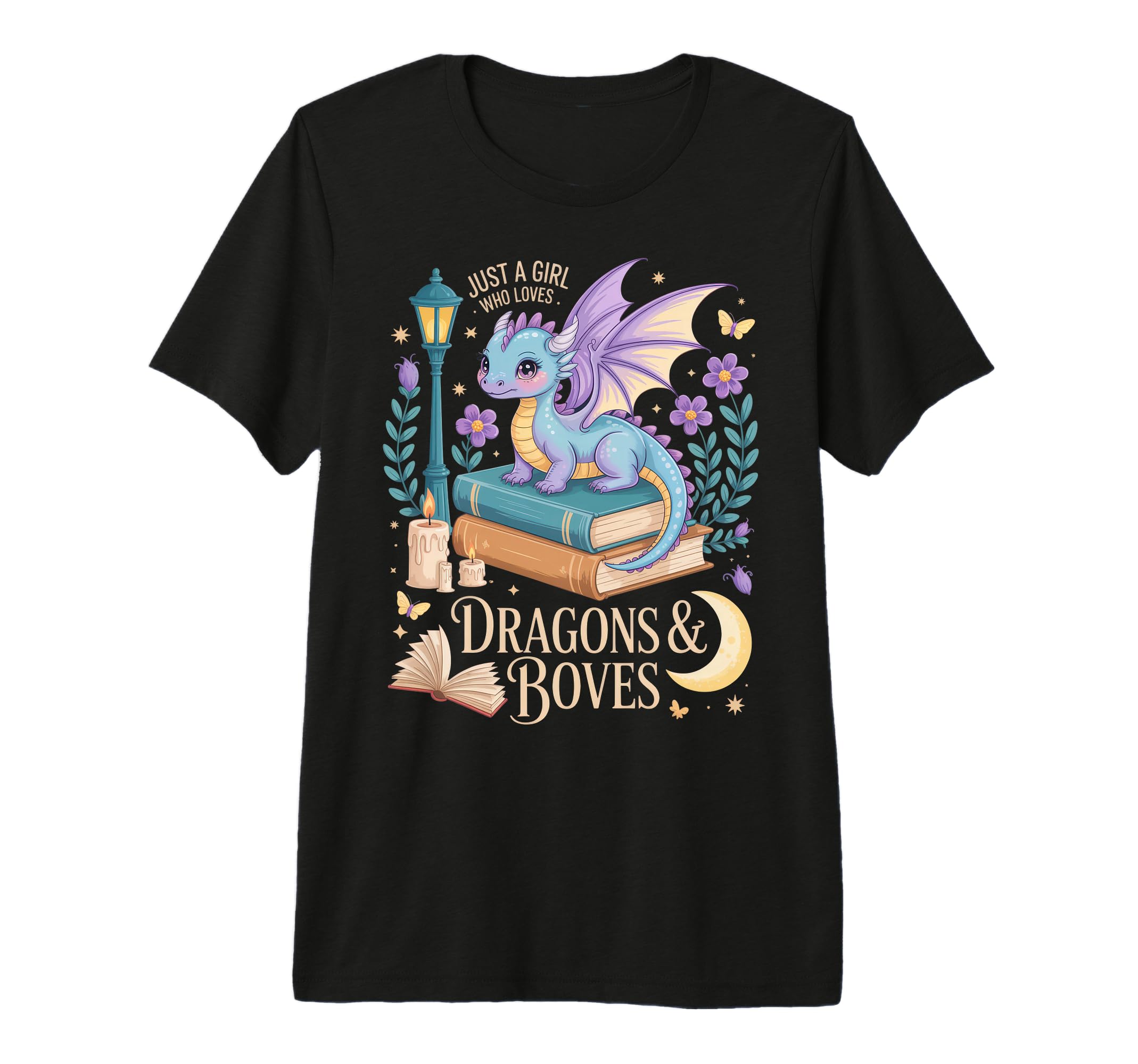 Just Who Loves Dragons Books Reader T-Shirt - Custom Art Print Men Women - T-Shirt, Sweatshirt, Hoodie