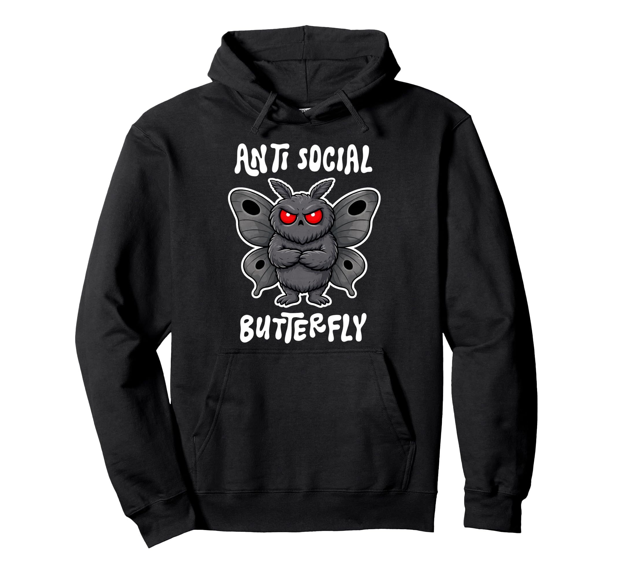 Anti Social Butterfly Funny Introvert Hoodie - Novelty Apparel for Adults - T-Shirt, Sweatshirt, Hoodie