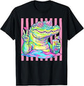 Preppy Alligator Heart Sunglasses Striped Aesthetic Summer T-Shirt Unisex T-shirt, Sweatshirt, Hoodie, Long Sleeve Tee - T-Shirt, Sweatshirt, Hoodie