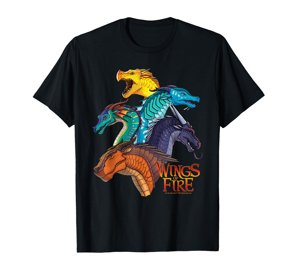 Wings Fire Dragon Heads T-Shirt - Custom Art Print Unisex - T-Shirt, Sweatshirt, Hoodie