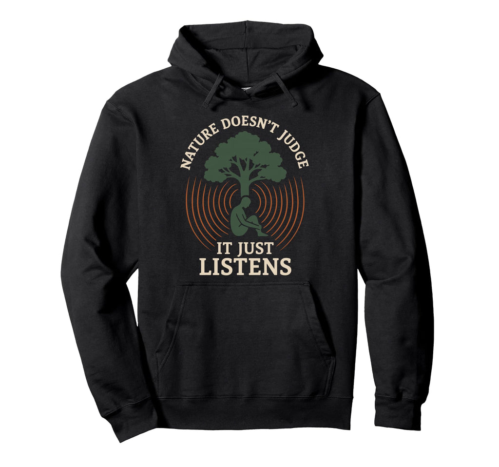 Forest Walk Overthinker Mental Reset Hoodie - Minimalist Print for Adults - T-Shirt, Sweatshirt, Hoodie