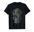 Fantasy Dragon Reading Books Librarian T-Shirt - Minimalist Print Unisex - T-Shirt, Sweatshirt, Hoodie