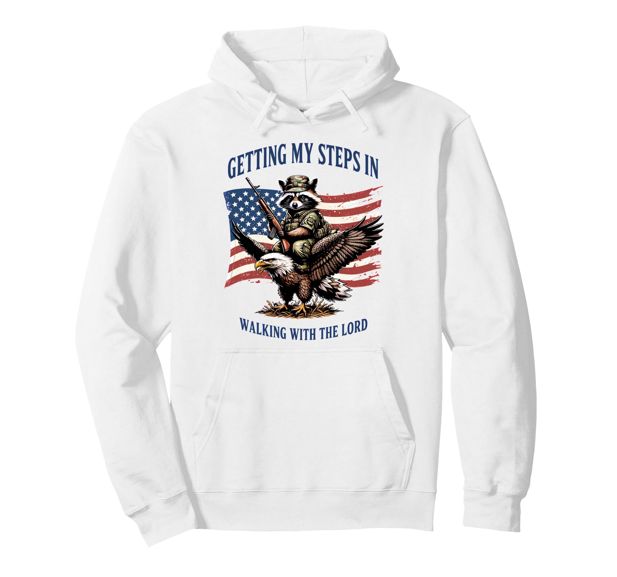 Getting My Steps Walking Lord Raccoon Hoodie - Streetwear Style Unisex - T-Shirt, Sweatshirt, Hoodie