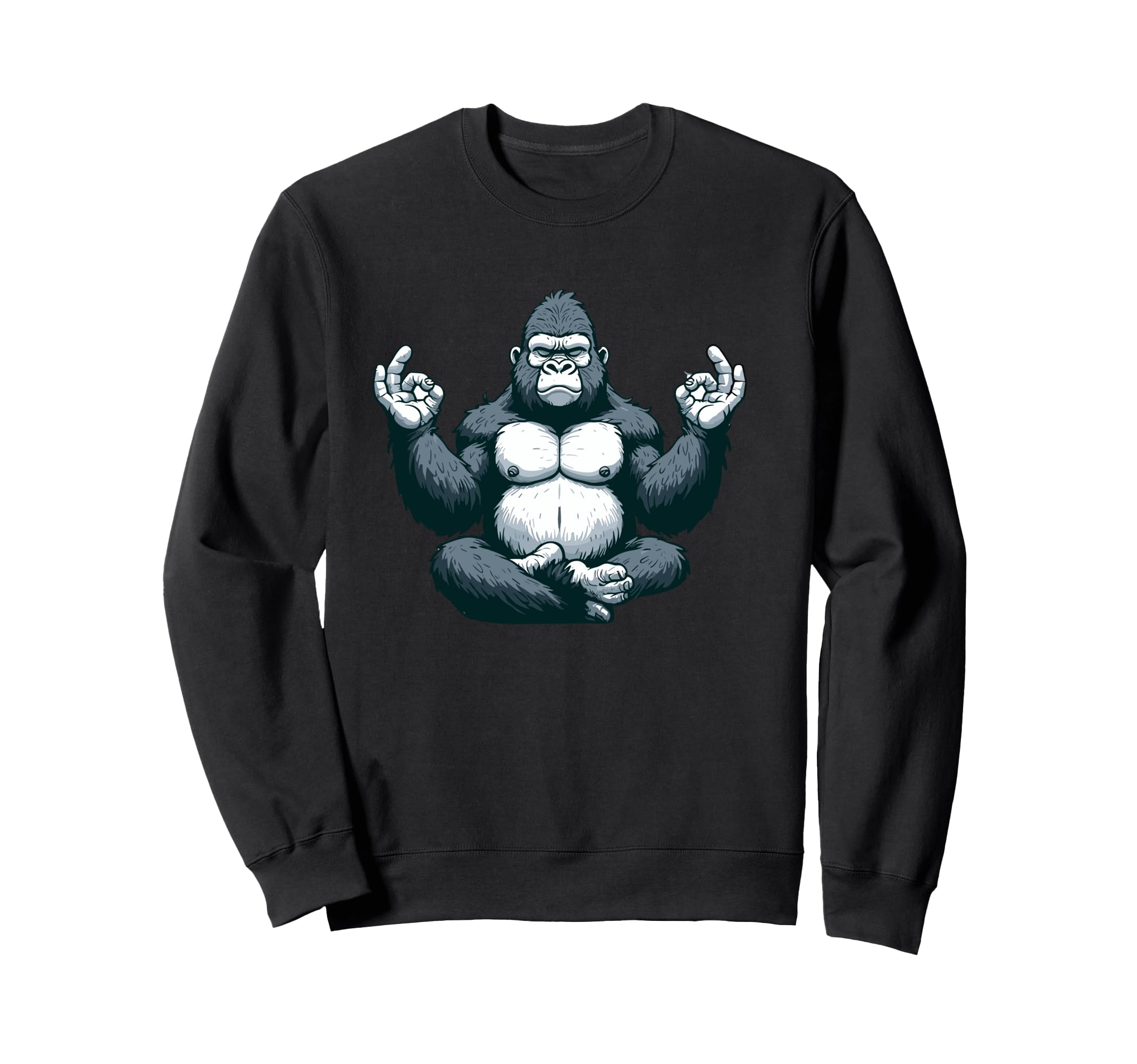 Meditation Gorilla Yoga Pose Relaxing Sweatshirt - Minimalist Print Unisex - T-Shirt, Sweatshirt, Hoodie