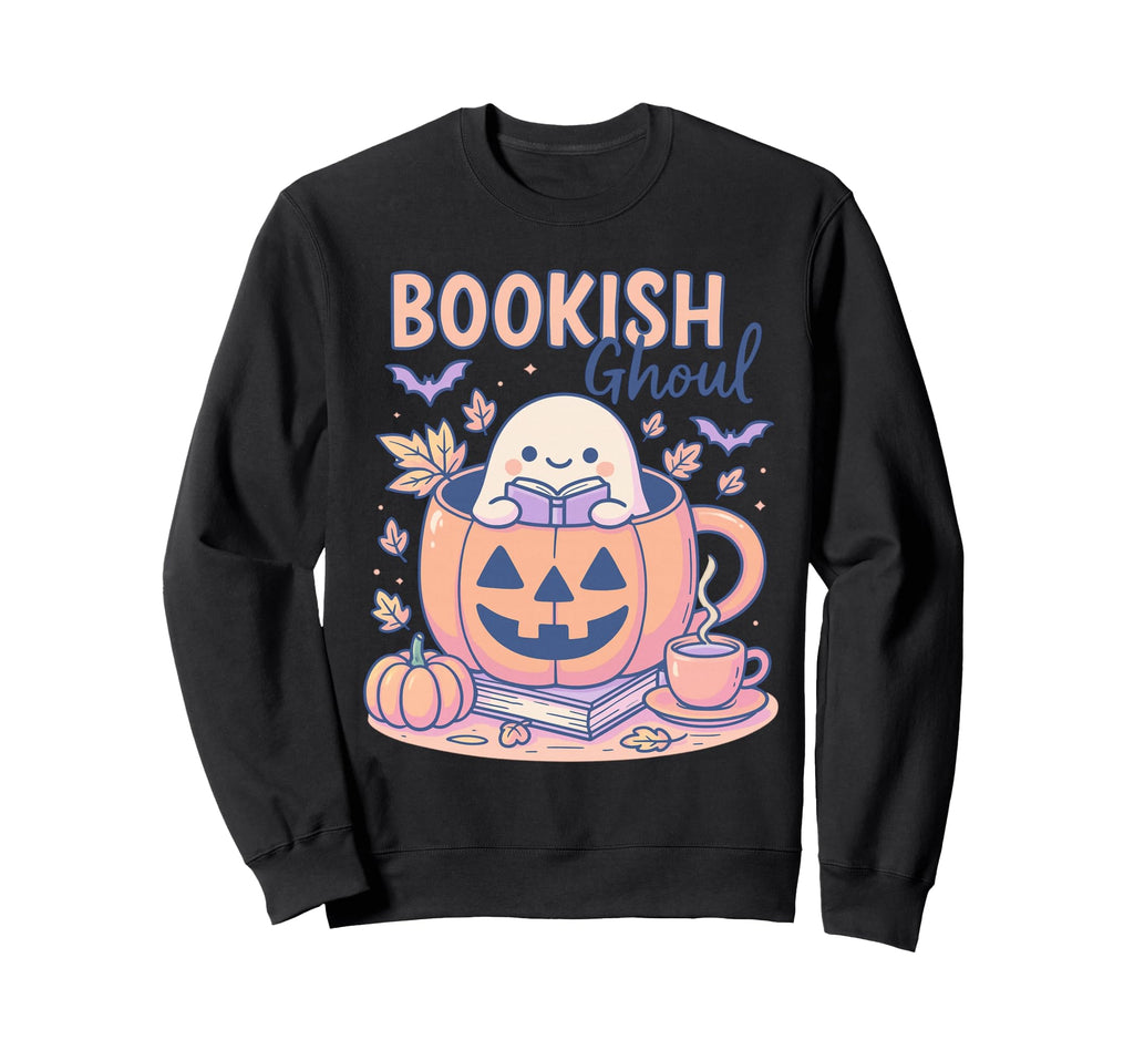 Halloween Bookish Ghoul Book Lover Sweatshirt - Unique Graphic Men Women - T-Shirt, Sweatshirt, Hoodie