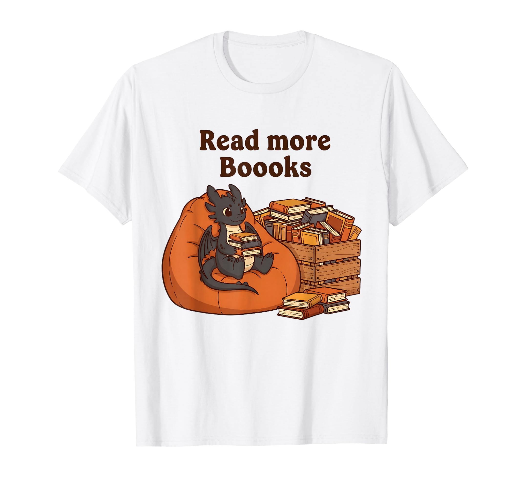 Read More Boooks Dragon Reading T-Shirt - Novelty Apparel for Adults - T-Shirt, Sweatshirt, Hoodie