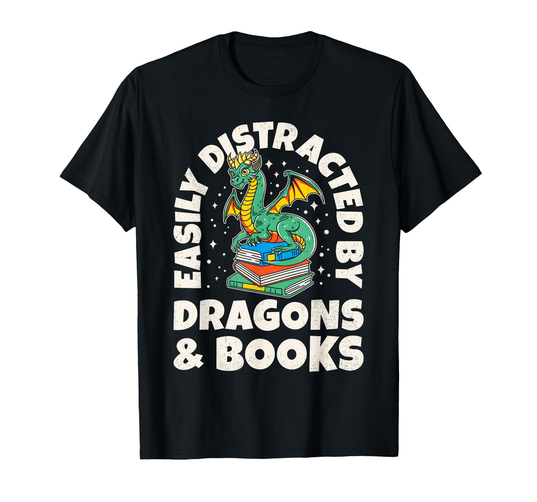 Easily Distracted Dragons Books Dragon T-Shirt - Trendy Graphic Unisex - T-Shirt, Sweatshirt, Hoodie
