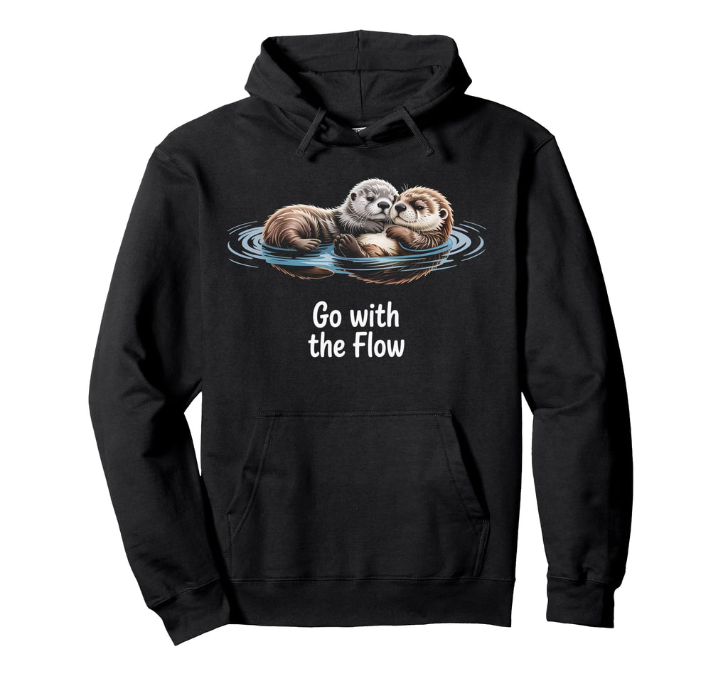 Flow Otter Parent Child Relax Hoodie - Trendy Graphic Unisex - T-Shirt, Sweatshirt, Hoodie