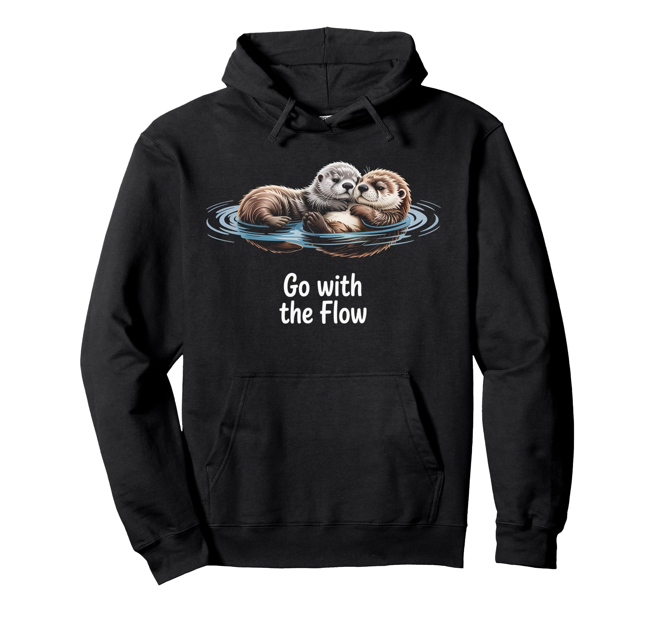 Flow Otter Parent Child Relax Hoodie - Trendy Graphic Unisex - T-Shirt, Sweatshirt, Hoodie