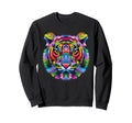 Rainbow Tiger Head Vibrant Royalty Sweatshirt - Trendy Graphic Men Women - T-Shirt, Sweatshirt, Hoodie