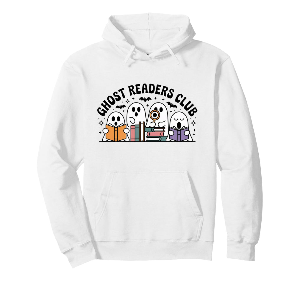 Ghost Reading Books Librarian Halloween Hoodie - Fun Novelty Design Unisex - T-Shirt, Sweatshirt, Hoodie