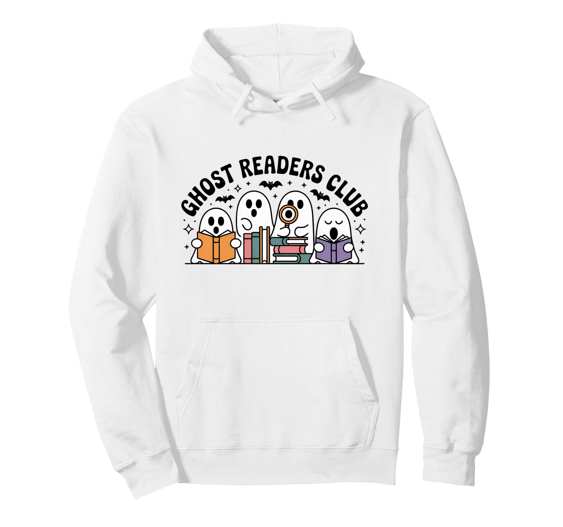 Ghost Reading Books Librarian Halloween Hoodie - Fun Novelty Design Unisex - T-Shirt, Sweatshirt, Hoodie