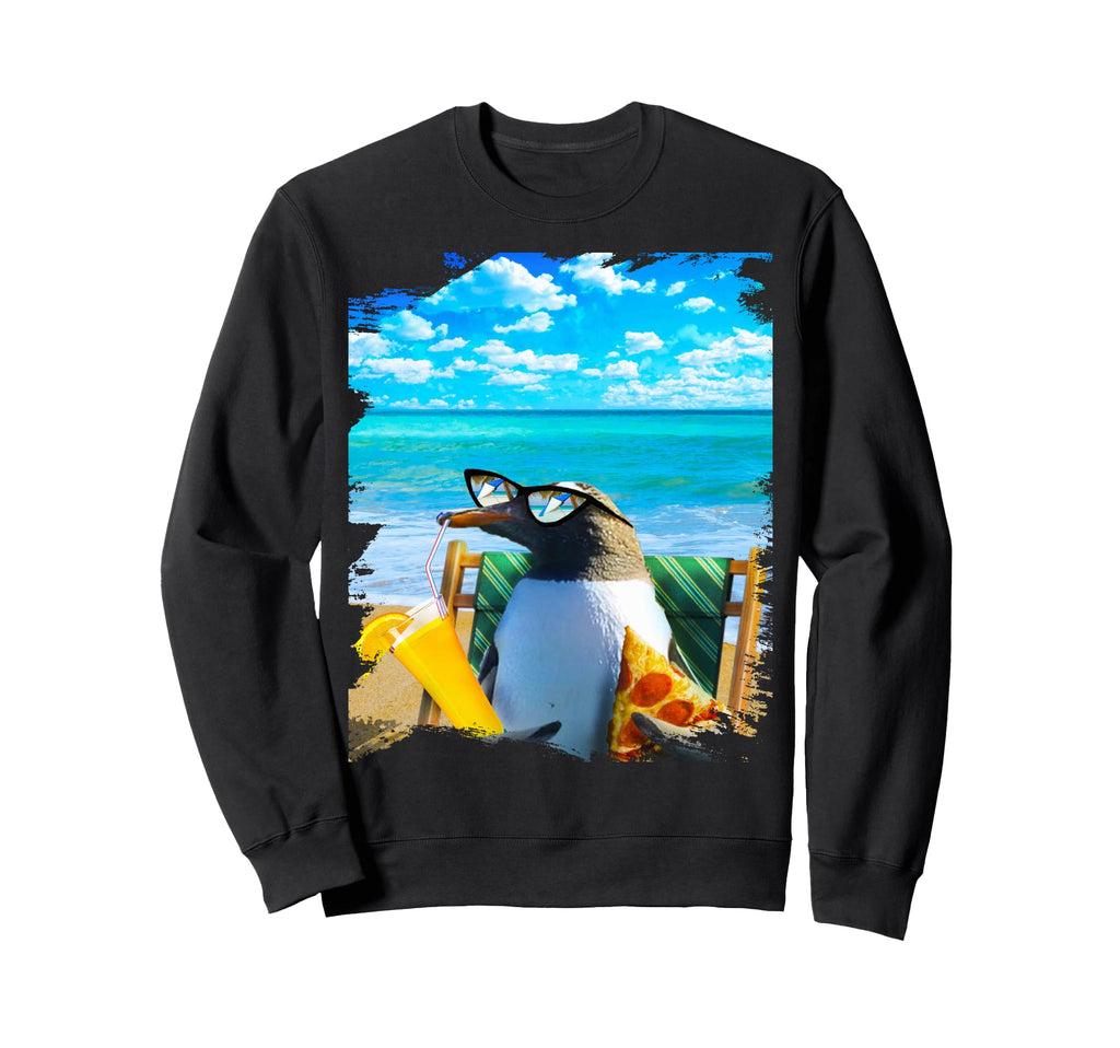 Self Care Penguin Drinking Eating Sweatshirt - Novelty Apparel Unisex - T-Shirt, Sweatshirt, Hoodie