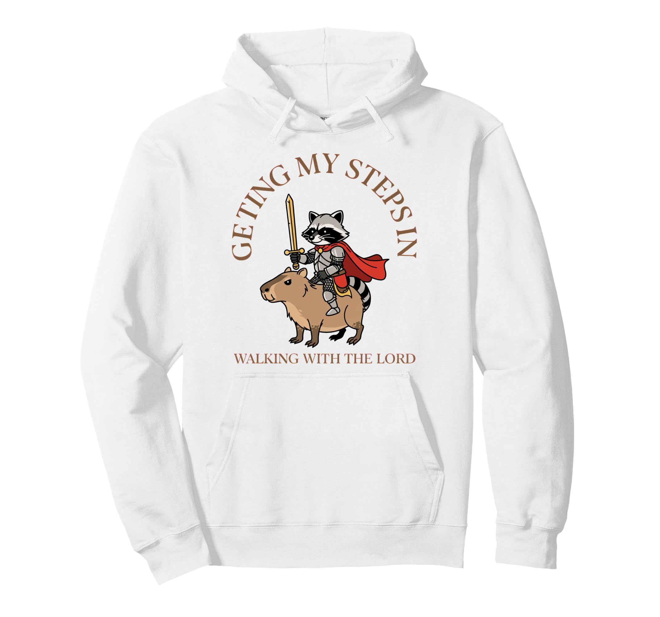 Getting My Steps Walking Lord Raccoon Hoodie - Aesthetic Graphic Men Women - T-Shirt, Sweatshirt, Hoodie