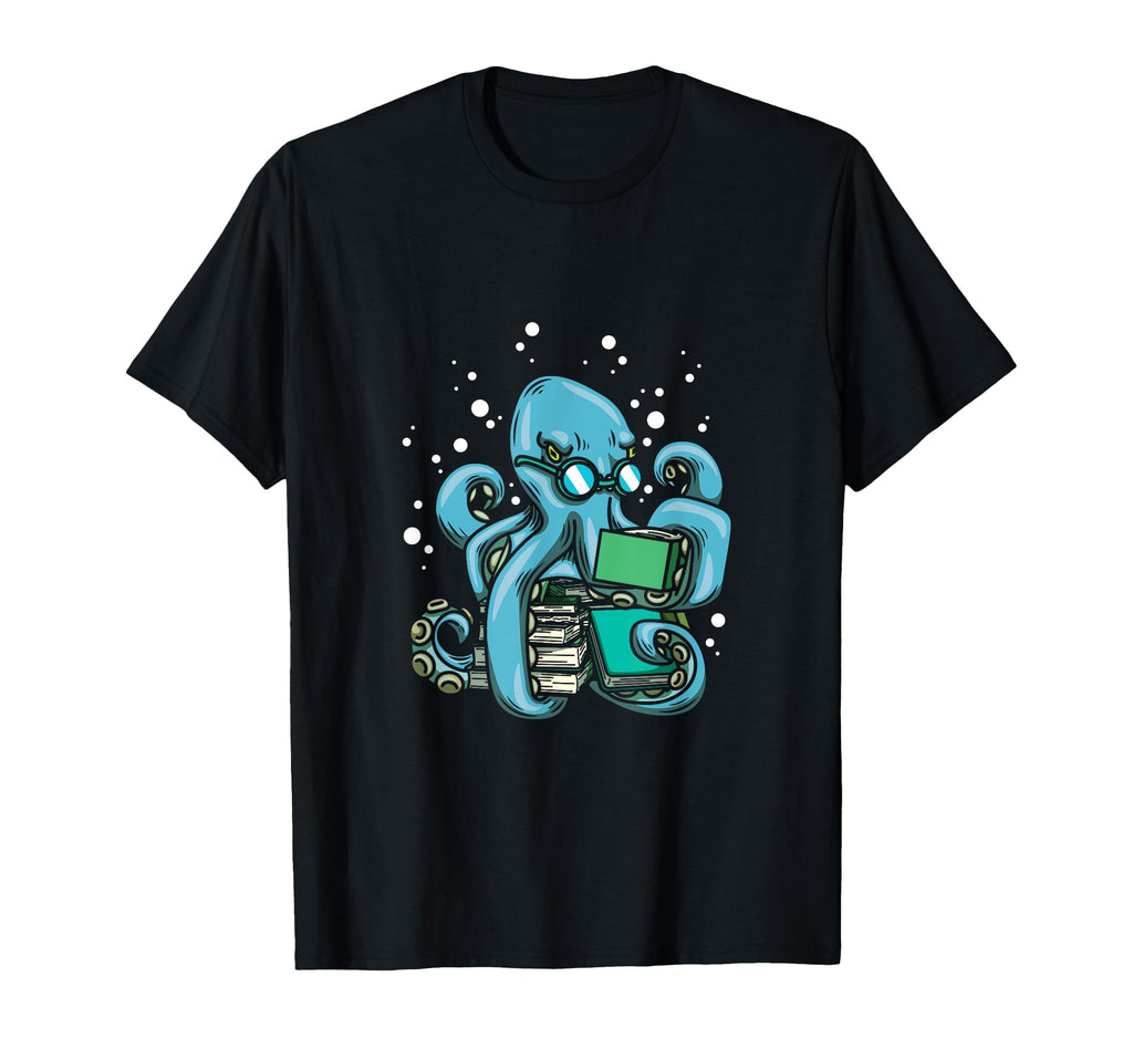 Octopus Reader Bookworm Deep Sea T-Shirt - Casual Everyday Wear for Adults - T-Shirt, Sweatshirt, Hoodie