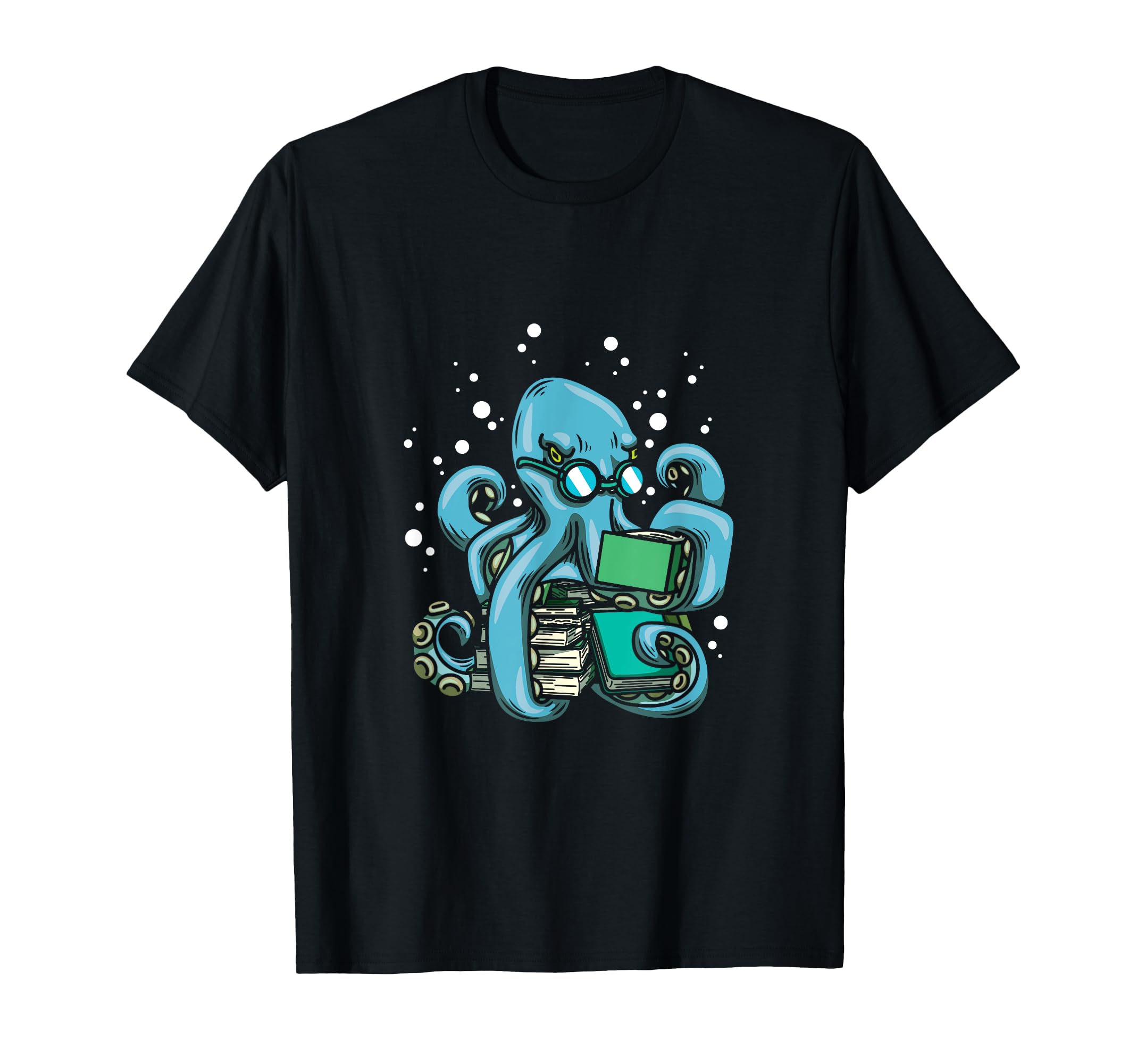 Octopus Reader Bookworm Deep Sea T-Shirt - Casual Everyday Wear for Adults - T-Shirt, Sweatshirt, Hoodie