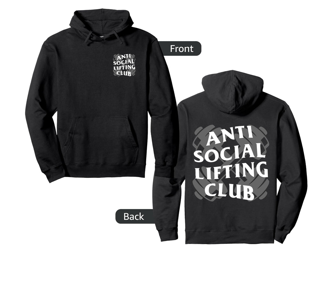 Anti Social Lifting Club Dumbbells Hoodie - Casual Everyday Wear Unisex - T-Shirt, Sweatshirt, Hoodie