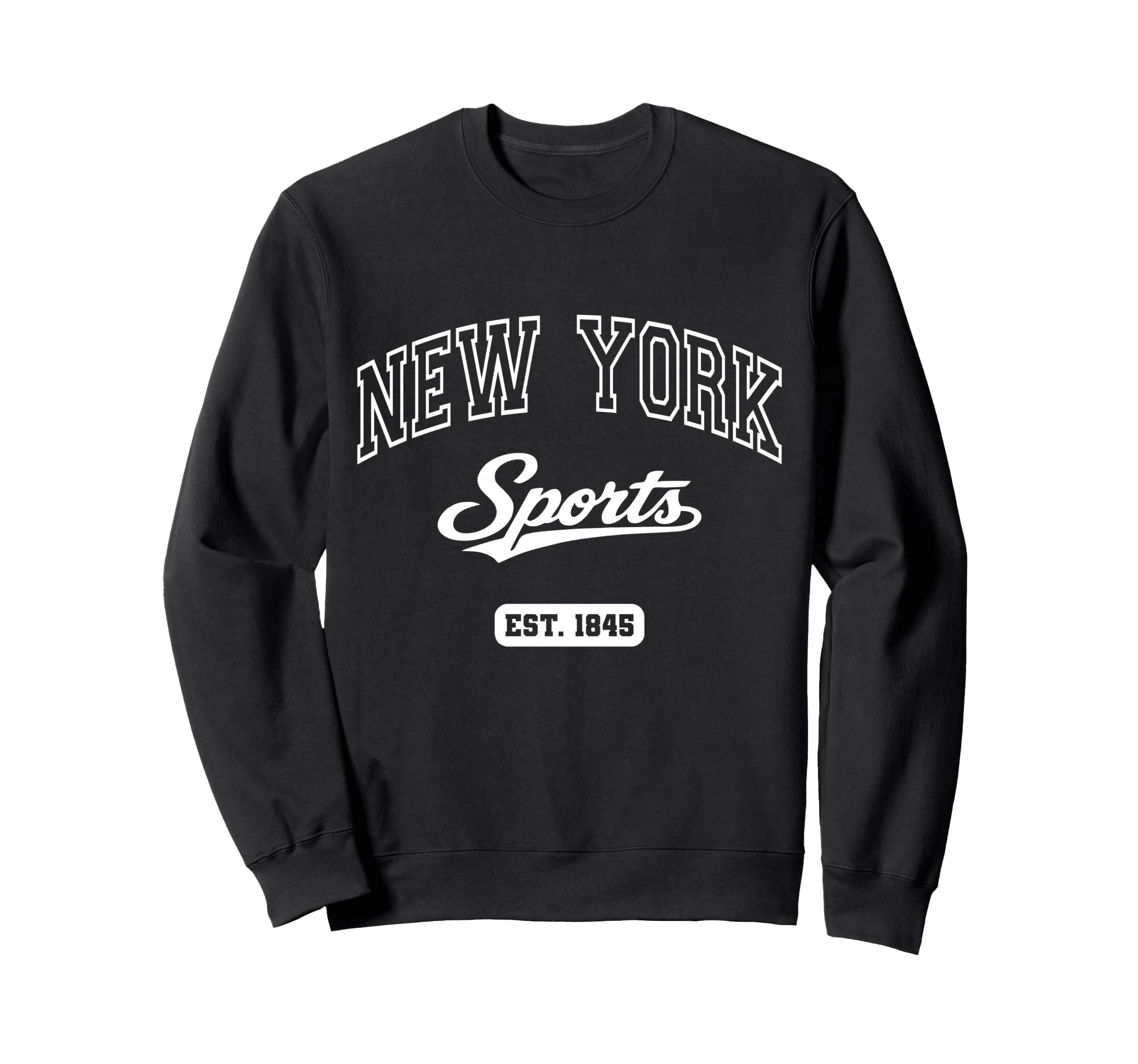 Ny New York Sports White Text Sweatshirt - Graphic Print Unisex - T-Shirt, Sweatshirt, Hoodie