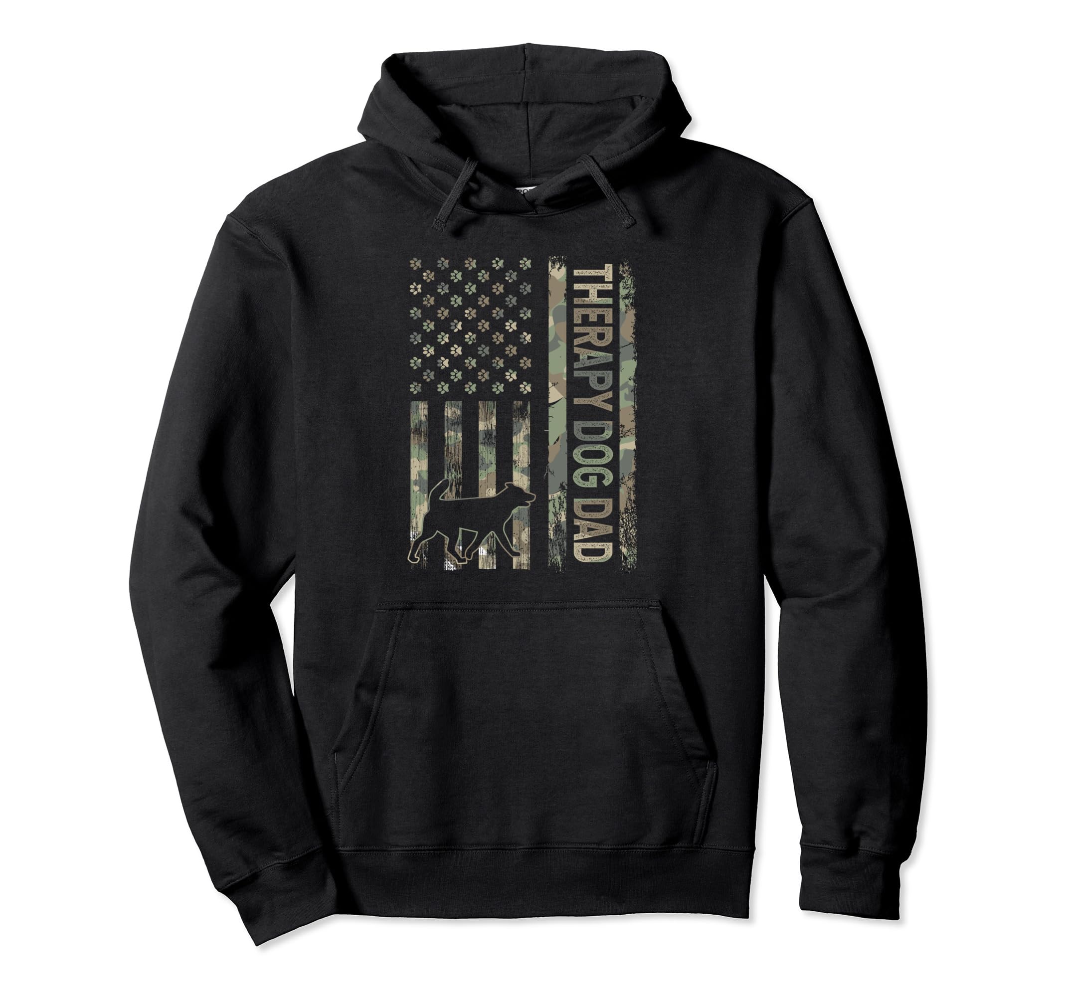 Therapy Dog Dad Camo Usa Flag Hoodie - Trendy Graphic for Adults - T-Shirt, Sweatshirt, Hoodie