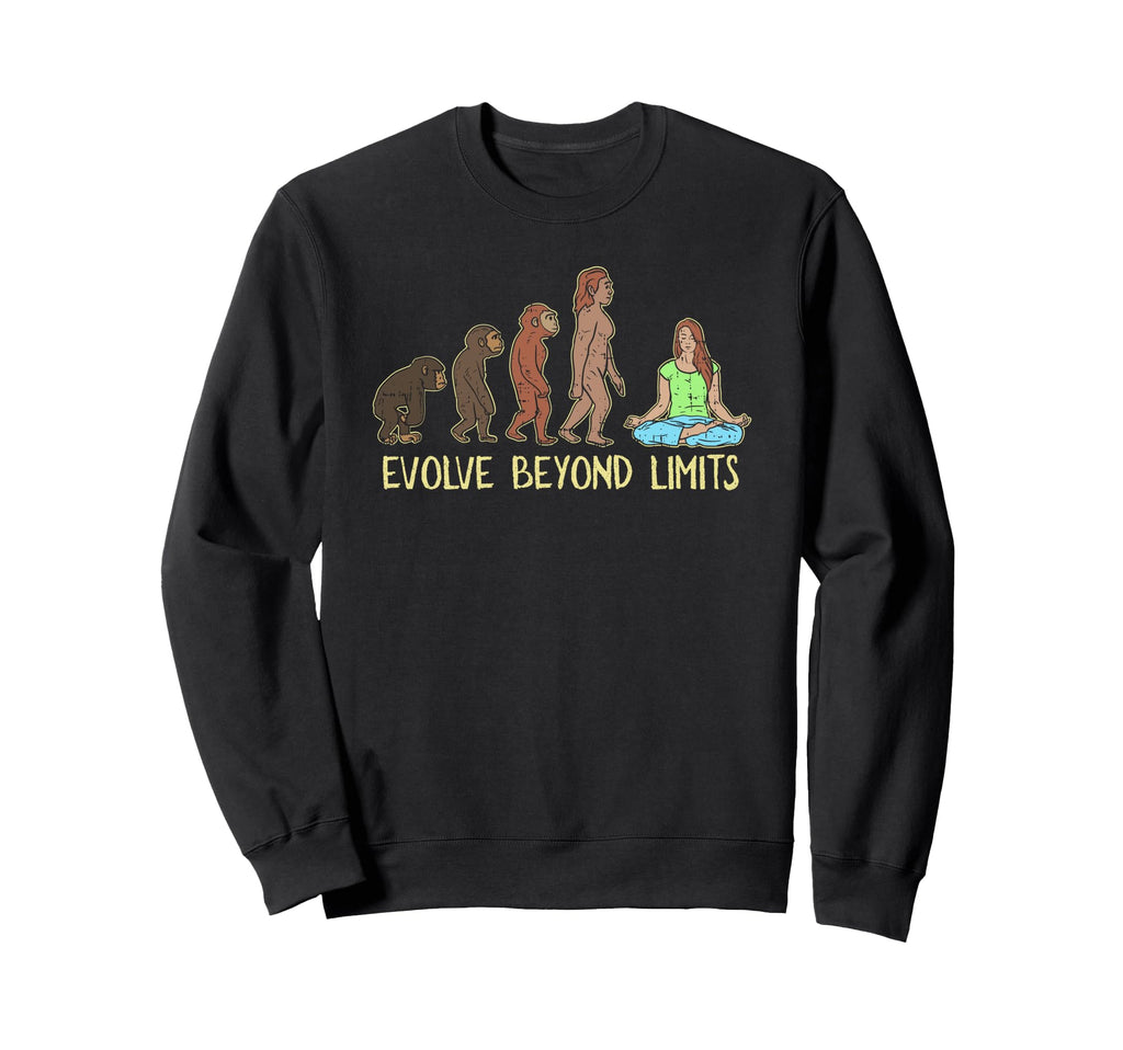 Evolve Beyond Limits Yoga Evolution Sweatshirt - Trendy Graphic for Adults - T-Shirt, Sweatshirt, Hoodie