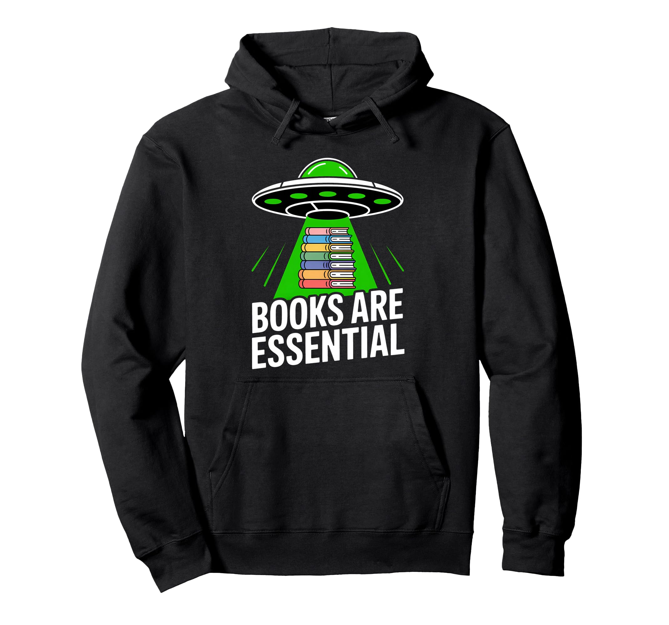 Books Are Ufo Alien Abduction Reader Hoodie - Custom Art Print for Adults - T-Shirt, Sweatshirt, Hoodie