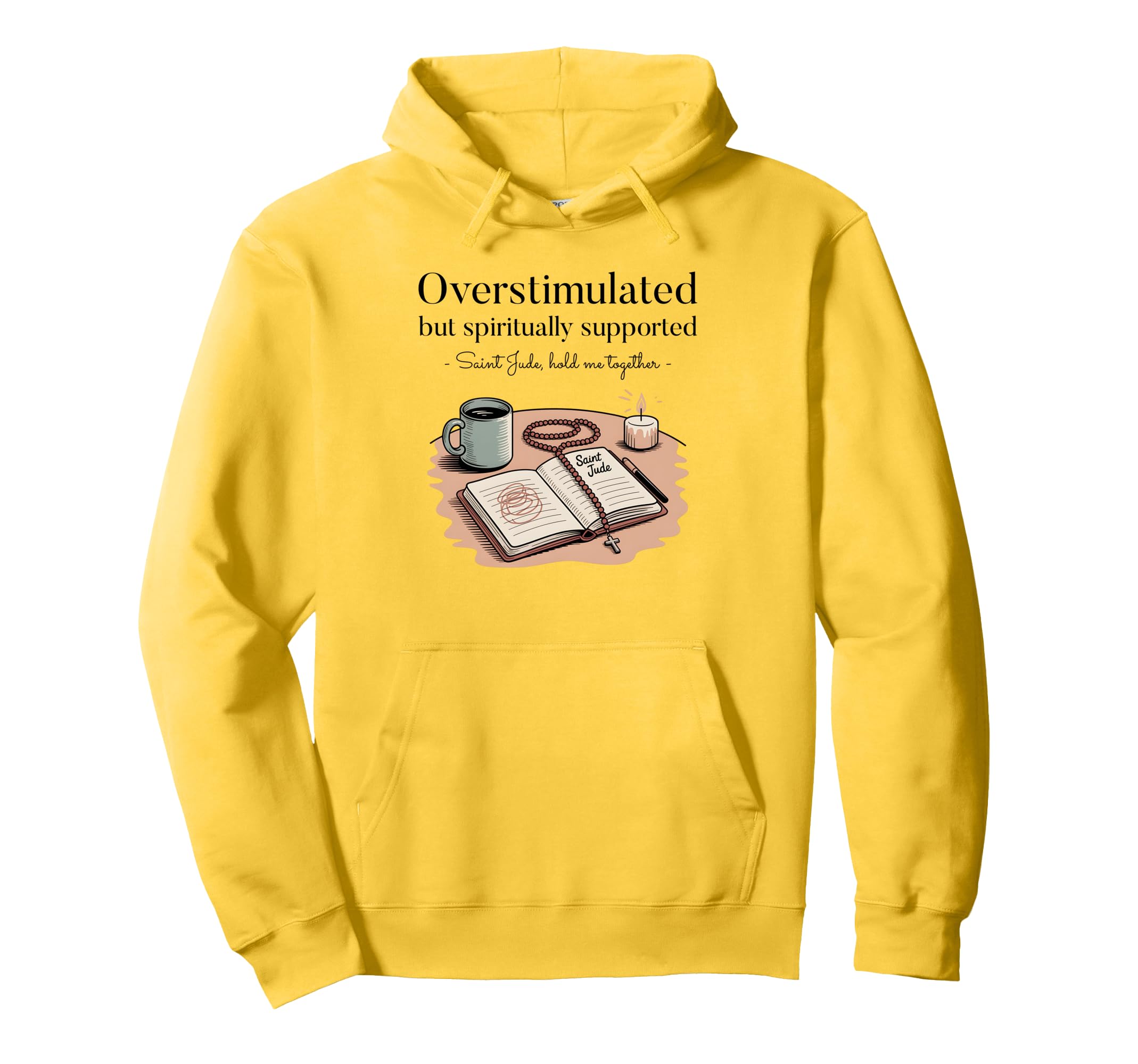 Christian Mom Boho Overstimulated Saint Hoodie - Unique Graphic Unisex - T-Shirt, Sweatshirt, Hoodie