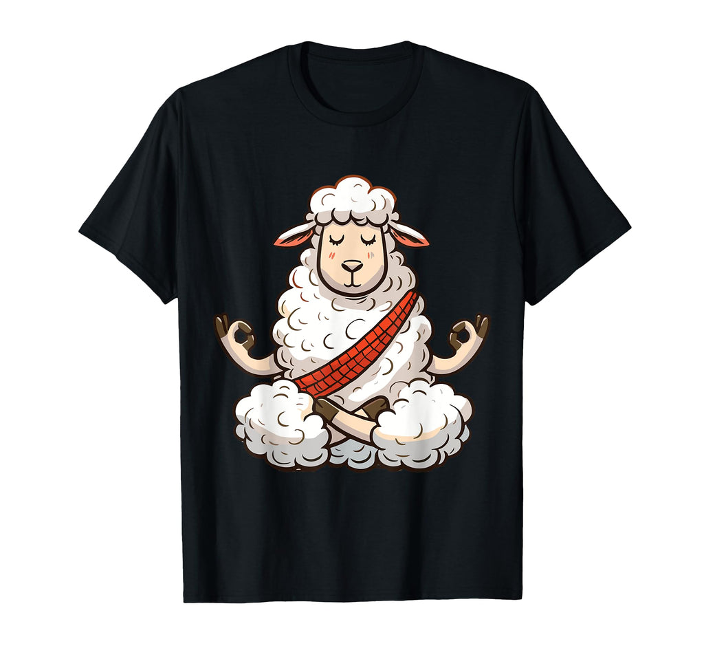 Meditation Sheep Yoga Pose Relaxing Animal T-Shirt - Unique Graphic Unisex - T-Shirt, Sweatshirt, Hoodie