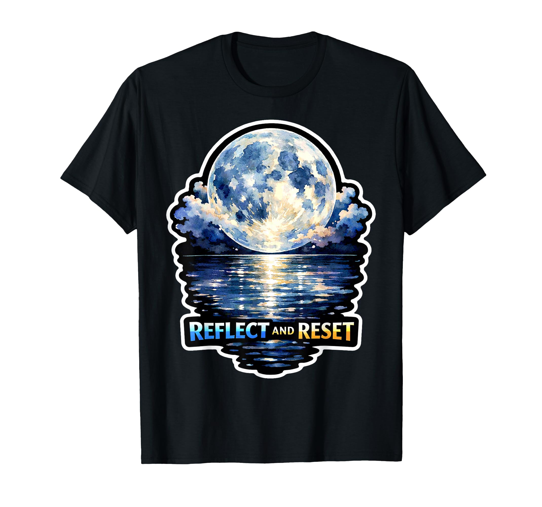 Moon Meditation Lunar Mindfulness T-Shirt - Aesthetic Graphic for Adults - T-Shirt, Sweatshirt, Hoodie