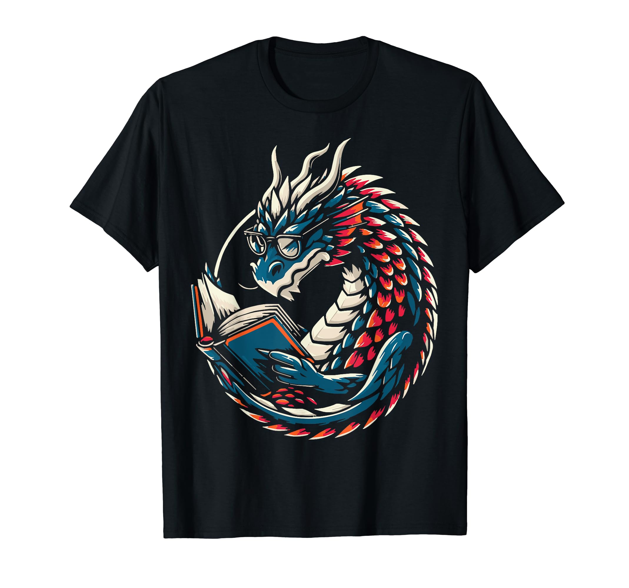 Dragon Reading Book Dragon Enthusiast T-Shirt - Aesthetic Graphic Unisex - T-Shirt, Sweatshirt, Hoodie