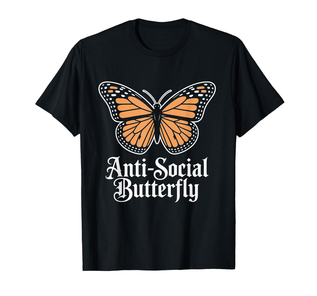 Antisocial Butterfly Gothic T-Shirt - Aesthetic Graphic for Adults - T-Shirt, Sweatshirt, Hoodie