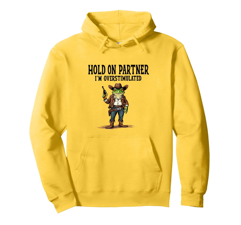 Funny Cowboy Frog Hold Partner Im Hoodie - Unique Graphic Unisex - T-Shirt, Sweatshirt, Hoodie
