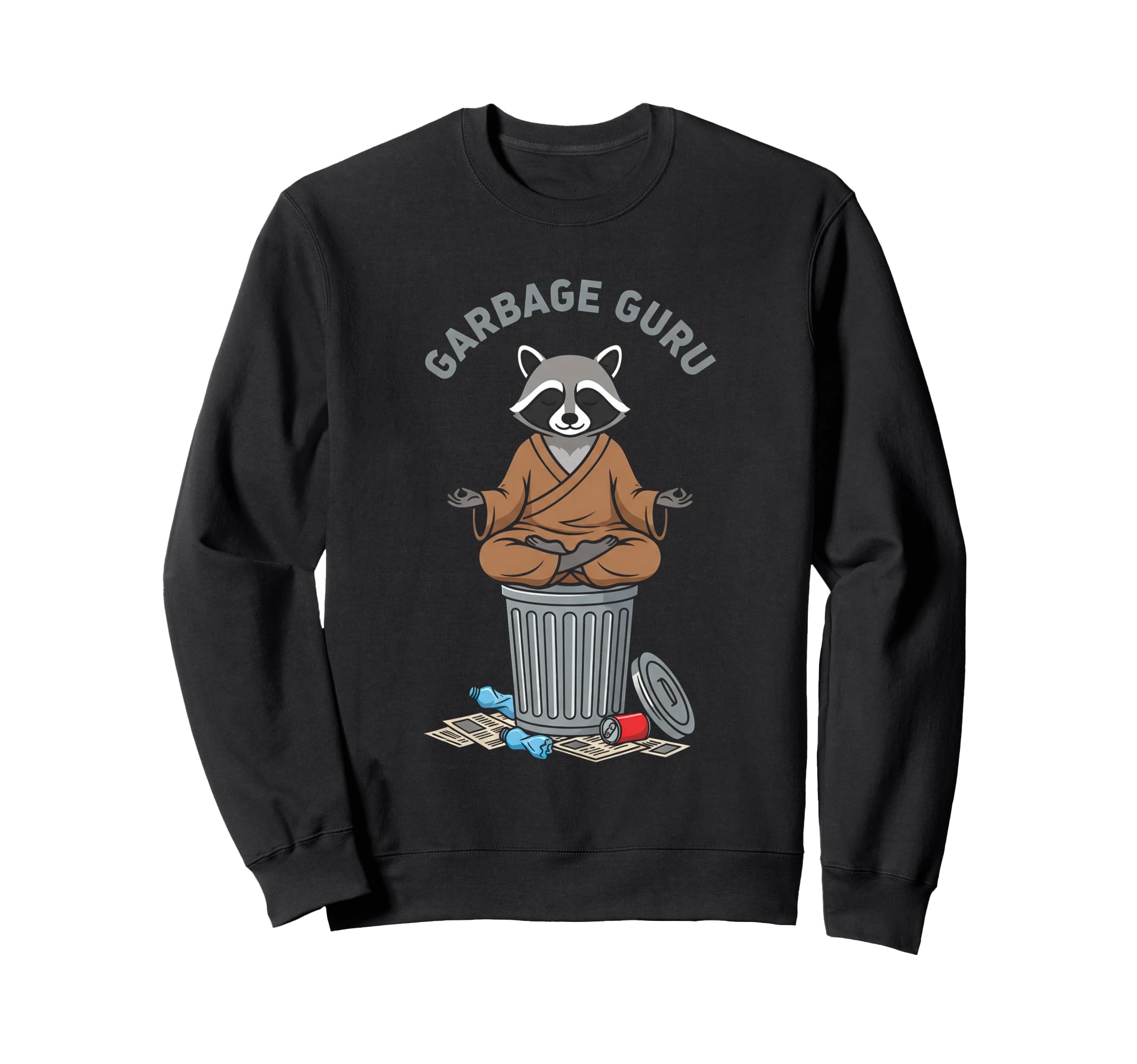 Garbage Guru Zen Raccoon Meditation Sweatshirt - Custom Art Print Men Women - T-Shirt, Sweatshirt, Hoodie