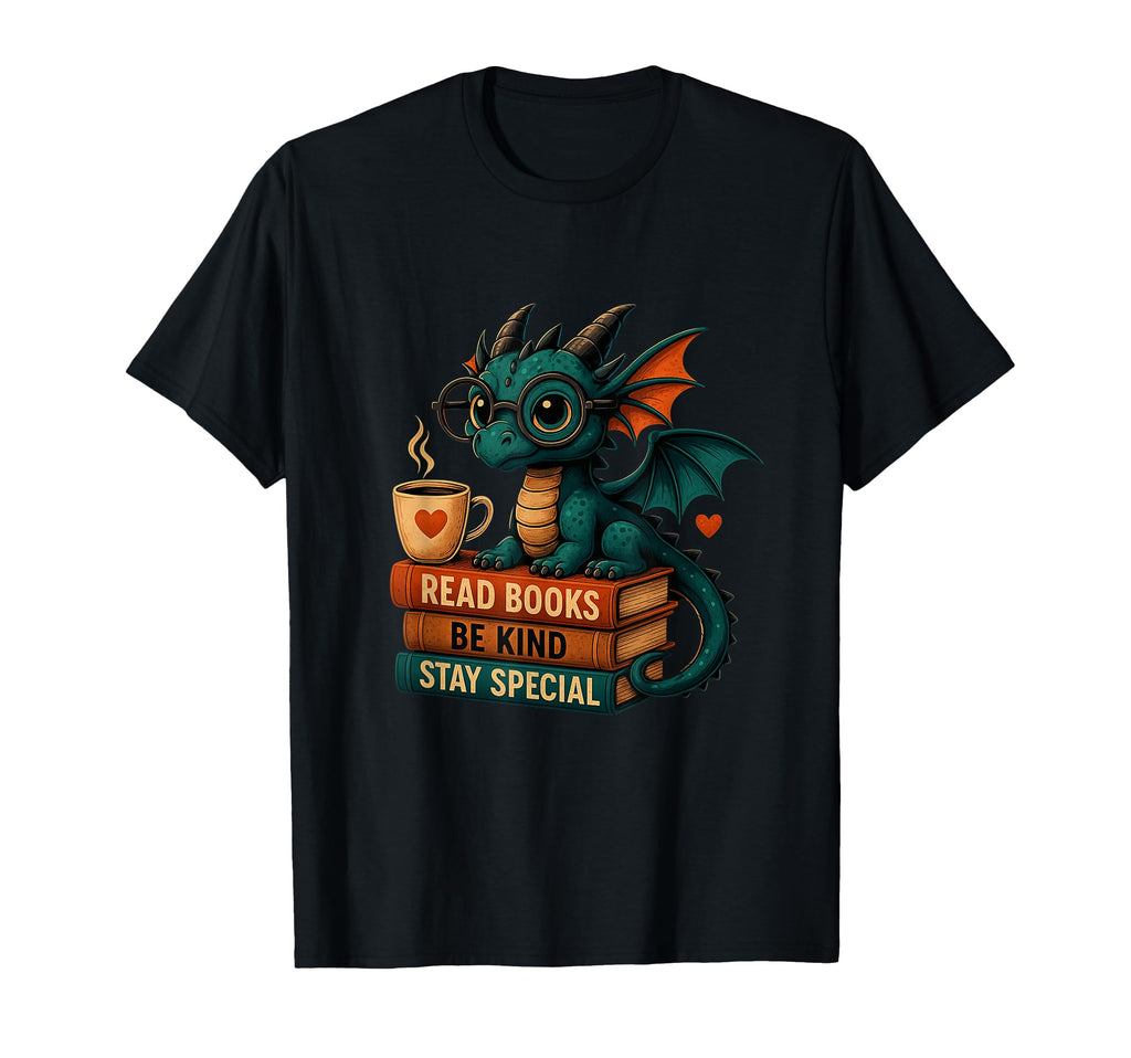Book Lovers Reading Dragon Reading T-Shirt - Trendy Graphic for Adults - T-Shirt, Sweatshirt, Hoodie