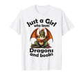 Just Who Loves Dragons And Books T-Shirt - Trendy Graphic Unisex - T-Shirt, Sweatshirt, Hoodie