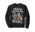 Adorable Bibliophile Easily Distracted Sweatshirt - Graphic Print Unisex - T-Shirt, Sweatshirt, Hoodie