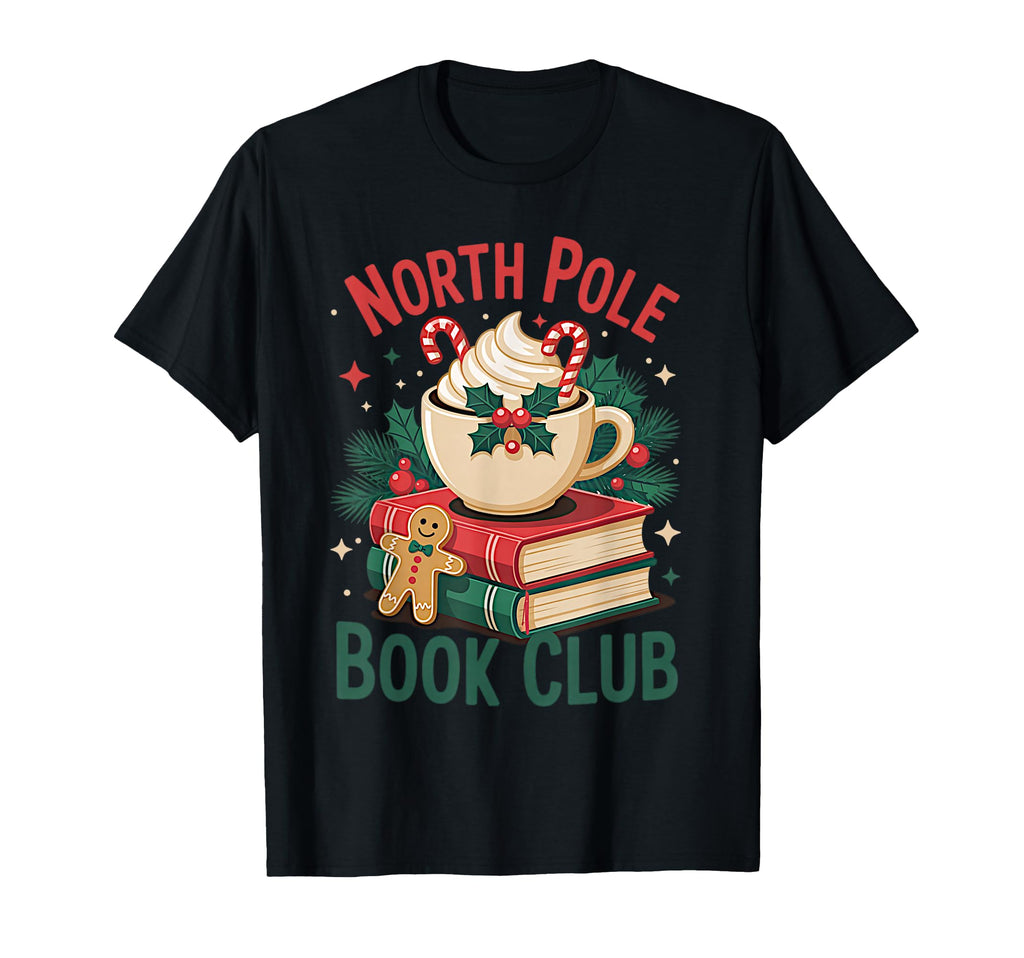 North Pole Book Club Candy Cane T-Shirt - Graphic Print for Adults - T-Shirt, Sweatshirt, Hoodie