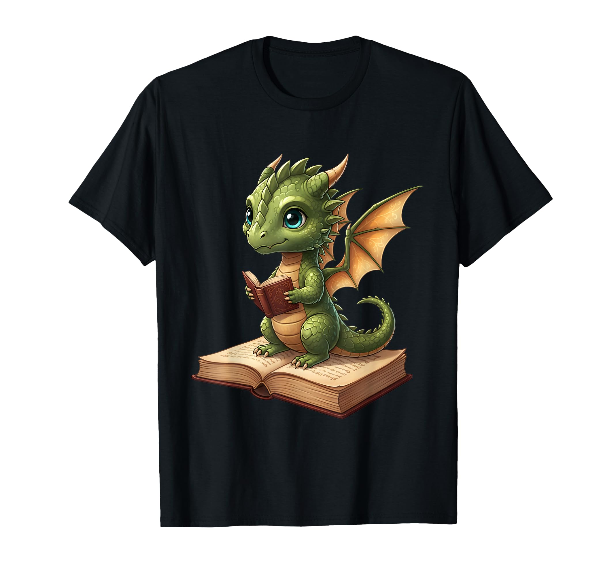 Dragon Reading Book Funny Literary Nerd T-Shirt - Trendy Graphic Unisex - T-Shirt, Sweatshirt, Hoodie