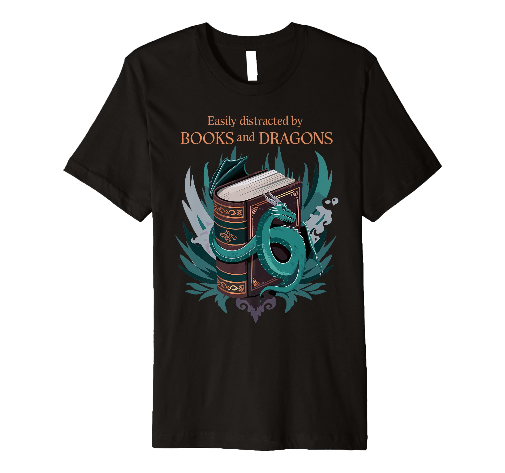 Easily Distracted Dragons And Books T-Shirt - Trendy Graphic Men Women - T-Shirt, Sweatshirt, Hoodie