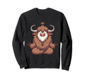 Meditation Yak Yoga Pose Relaxing Sweatshirt - Minimalist Print Men Women - T-Shirt, Sweatshirt, Hoodie