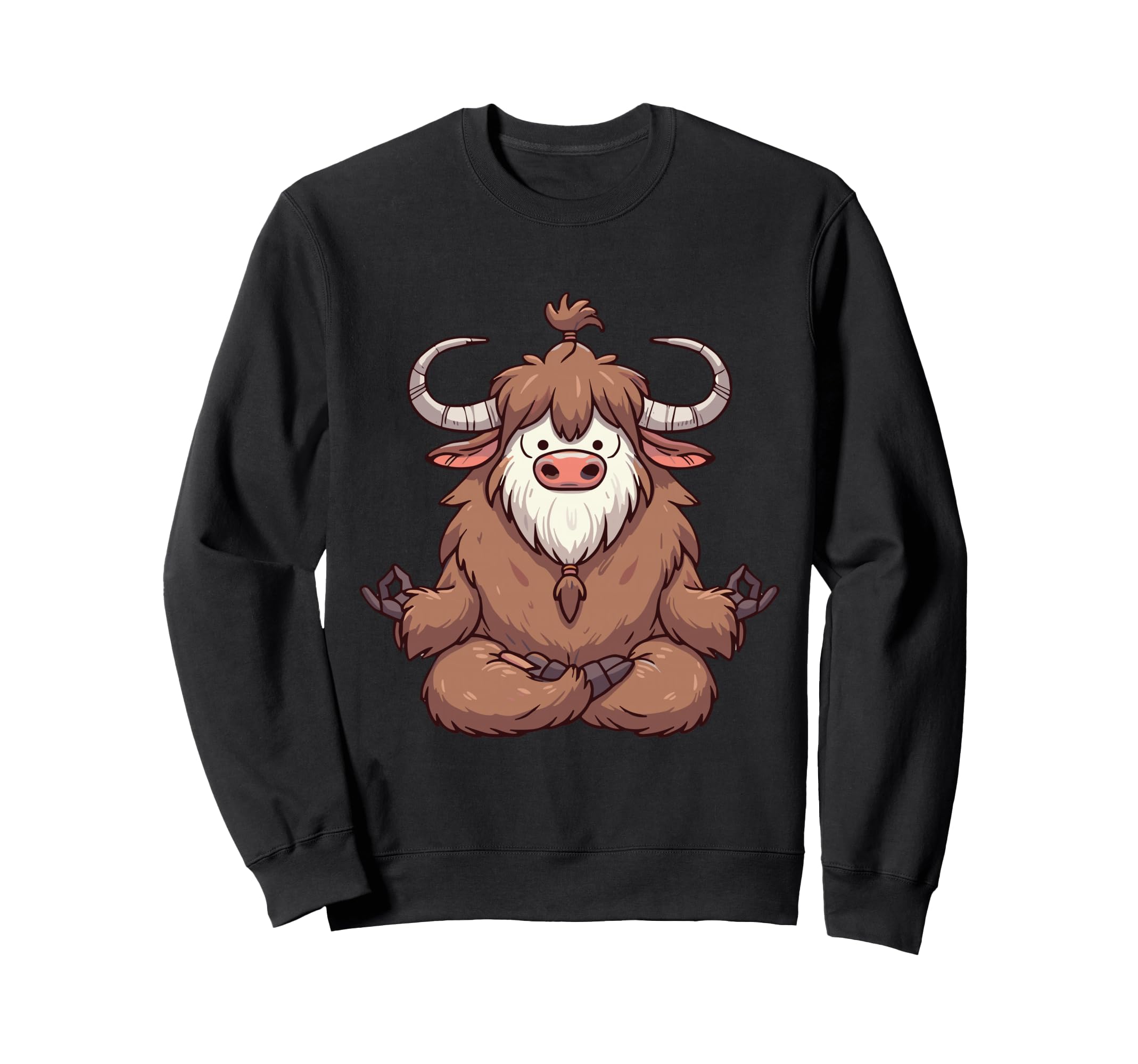 Meditation Yak Yoga Pose Relaxing Sweatshirt - Minimalist Print Men Women - T-Shirt, Sweatshirt, Hoodie
