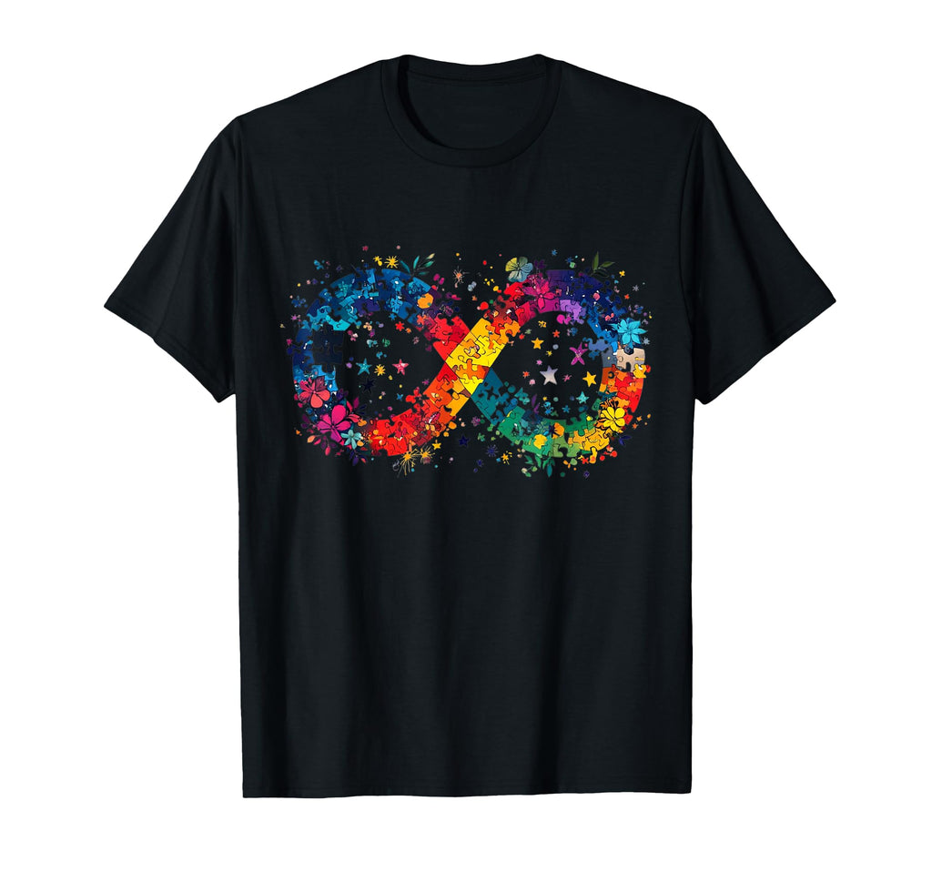Autistic Pride Glowing Infinity T-Shirt - Fun Novelty Design Men Women - T-Shirt, Sweatshirt, Hoodie